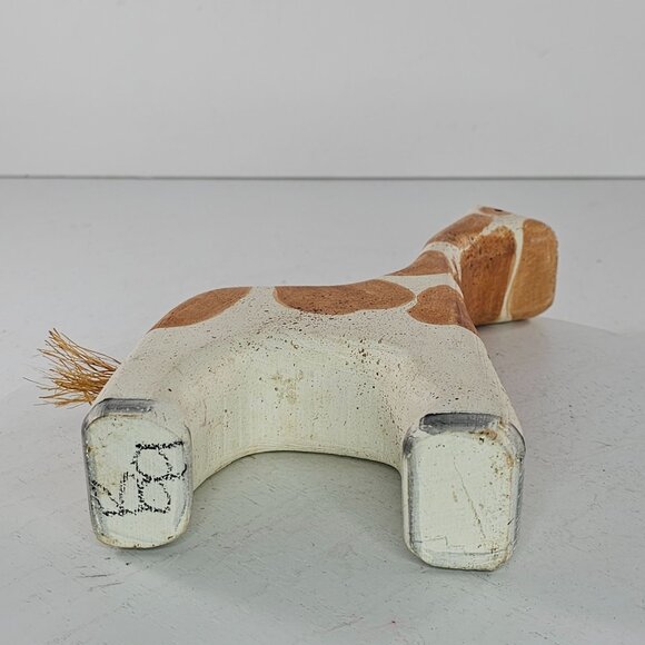 Handcrafted Wooden Giraffe Figurine Animal Decor Collectible Unique Home Accent - Picture 6 of 8